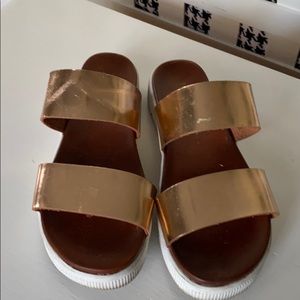 Mia Rose Gold 2 Strap Sandals